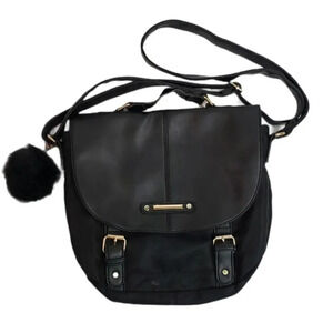 Rue21 Black Pom Crossbody Bag